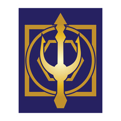 Simple vintage poseion trident spear template Logo design.