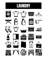 laundry icon set