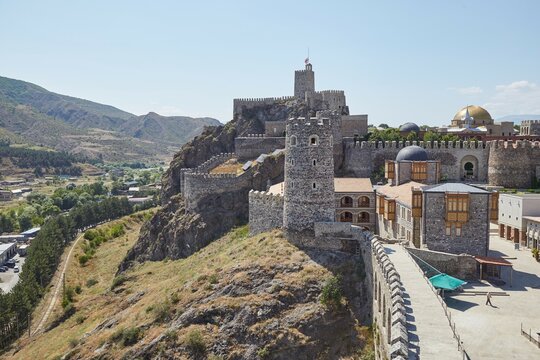 Rabati Castle, a medieval castle complex in Akhaltsikhe, Georgia, was largely reconstructed in modern times
