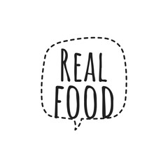 ''Real food'' Sign Design Illustration