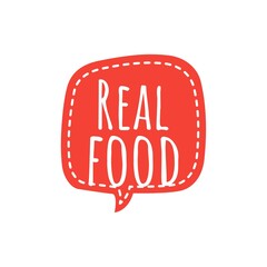 ''Real food'' Sign Design Illustration