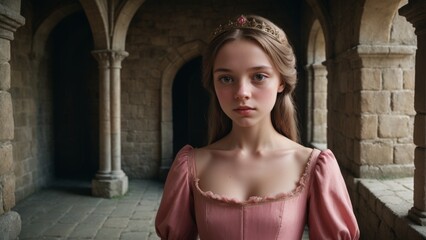 Fototapeta premium Portrait of a princess in a castle