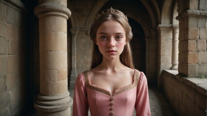 Fototapeta premium Portrait of a princess in a castle