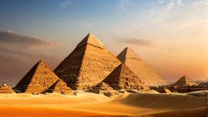 Foto op Canvas Scenic view of Pyramids  © FadedNeon