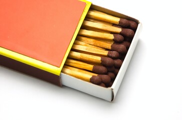 Box of matches isolated on white background