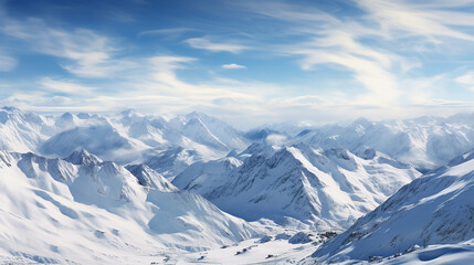 Naklejka premium panoramic view of the mountains a panoramic view