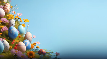 Obraz na płótnie Canvas Easter egg background, Easter and holiday decoration material, PPT background