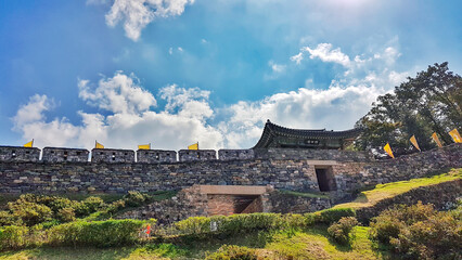 old korea with cloudy clear sky