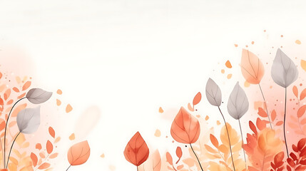 Autumn background watercolor illustration soft and pastel color use for invitation or banner AI...
