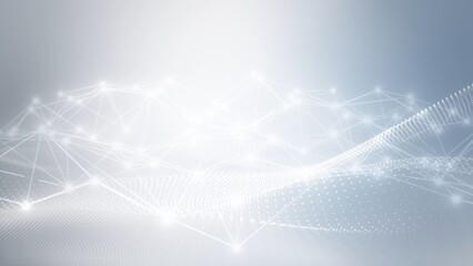 Abstract clean white grey blurred wave for elegant business corporate presentation background. Luxury particle light glitter smooth digital technology.