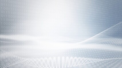 Abstract clean white grey blurred wave for elegant business corporate presentation background. Luxury particle light glitter smooth digital technology.