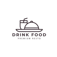 logo template food and drink  line art  restaurant  minimalist vector icon design