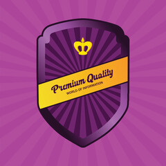 purple shield text design