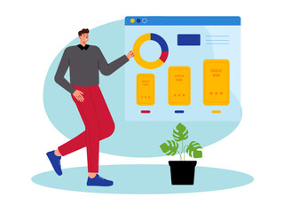Investment analysis. Investment illustration.