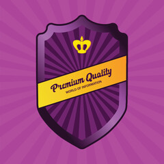 purple shield text design