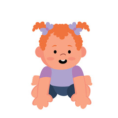 baby girl in diaper illustration