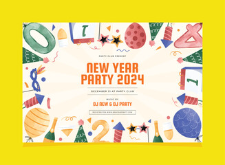 Happy New Year Invitation Poster Template