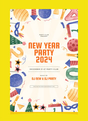 Happy New Year Invitation Poster Template