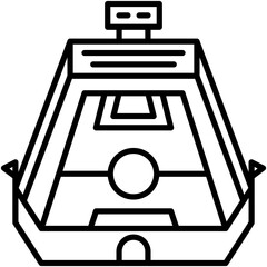 Stadium Icon. Sport Venue Arena Pictogram Graphic Illustration. Isolated Simple Line Icon For Infographic, App and Web Button.