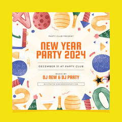 Happy New Year Invitation Poster Template