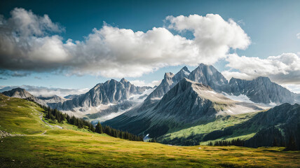 Naklejka premium landscape in the mountains