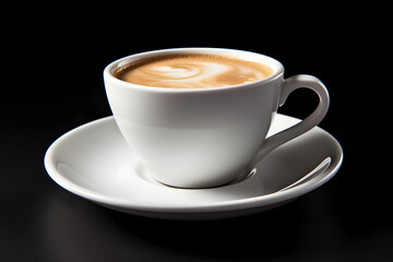 Fototapeta premium Cup of coffee on black background.