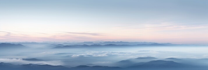 Obraz premium Embracing the Serene Hues of Dusk: A Panoramic View of the Soft Gray Winter Twilight Sky, Where Day Meets Night in a Symphony of Subtle Gradients