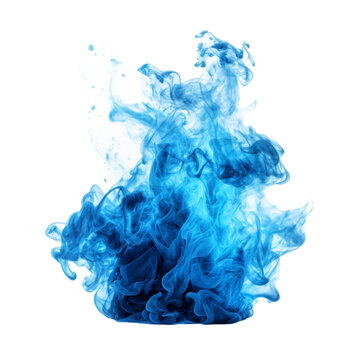 Blue fire isolated on transparent background
