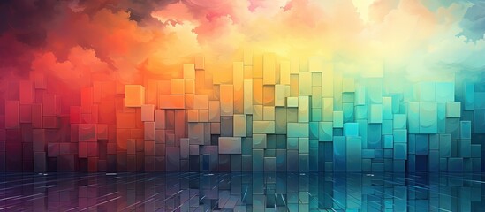Naklejka premium Pixel aesthetic tiled background with multicolored tiles