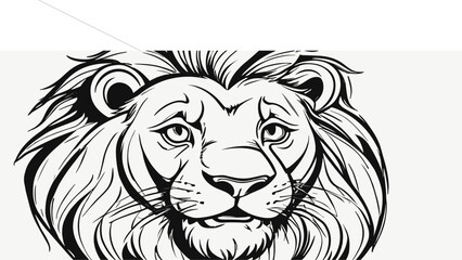 Lion carton character vector image. Illustration of cute lion design graphic on the white background