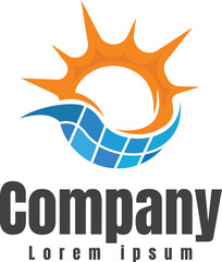 Fototapeta na wymiar solar panel energy logo icon symbol design template illustration inspiration