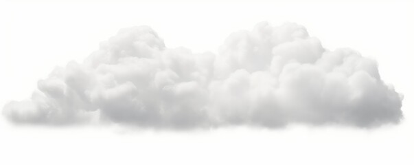 Natural soft cloudscape fluffy 3d illustration on white backgrounds, Generative AI  - obrazy, fototapety, plakaty