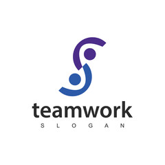 People Teamwork Logo Design Template