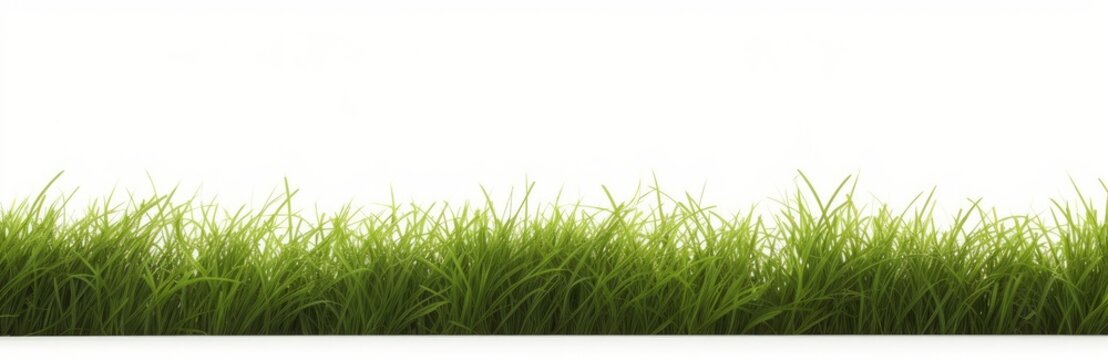 Meadow green grass row horizontal cut backgrounds 3d rendering, Generative AI 