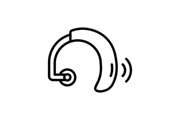 hearing aid icon. icon related to disability and disability symbol . line icon style. Simple vector design editable