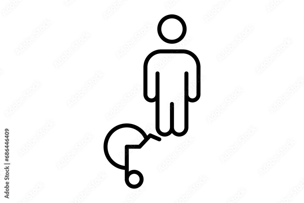 Poster invisible disability icon. icon related to disability and disability symbol . line icon style. simpl