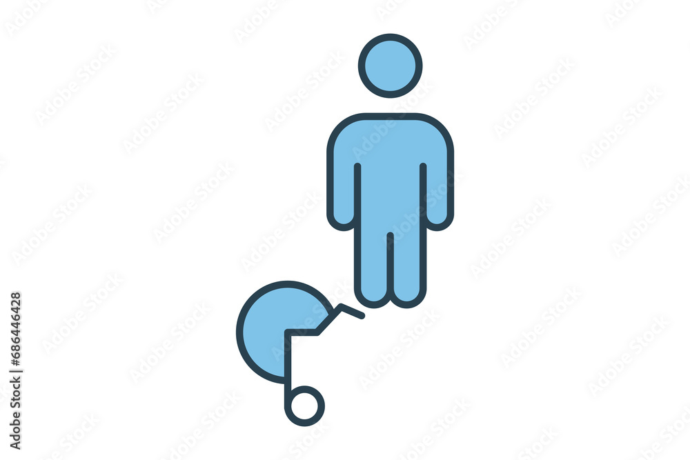 Poster invisible disability icon. icon related to disability and disability symbol . flat line icon style. 