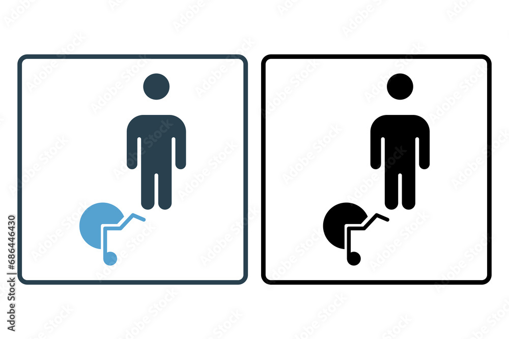 Poster invisible disability icon. icon related to disability and disability symbol . solid icon style. simp