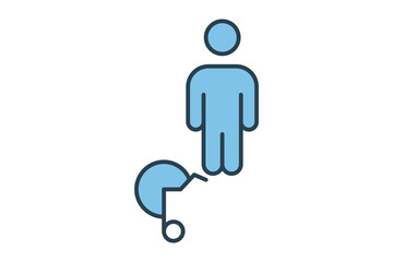 invisible disability icon. icon related to disability and disability symbol . flat line icon style. Simple vector design editable