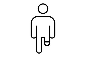 amputee icon. icon related to disability and disability symbol . line icon style. Simple vector design editable