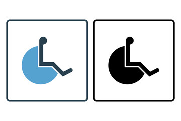 wheelchair icon. icon related to disability and disability symbol . solid icon style. Simple vector design editable - obrazy, fototapety, plakaty