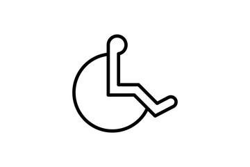 wheelchair icon. icon related to disability and disability symbol . line icon style. Simple vector design editable