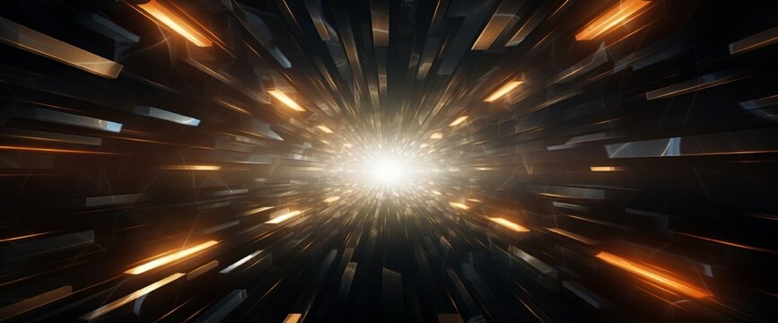 Abstract background of long explosure tale light on black ,Technology backgroud