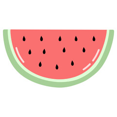 Watermelon flat Icon Vector Illustration 