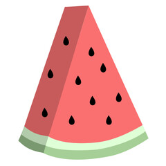 A Slice of Watermelon Flat Icon Vector Illustration 
