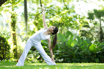 Woman performing yoga