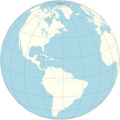 Anguilla centered on the world map in an orthographic projection	 - obrazy, fototapety, plakaty