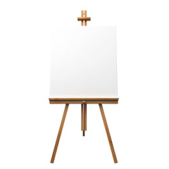 Canvas and easel photograph isolated on transparent background - obrazy, fototapety, plakaty