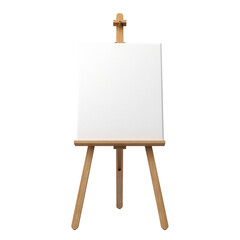 Canvas and easel photograph isolated on transparent background