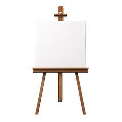 Canvas and easel photograph isolated on transparent background